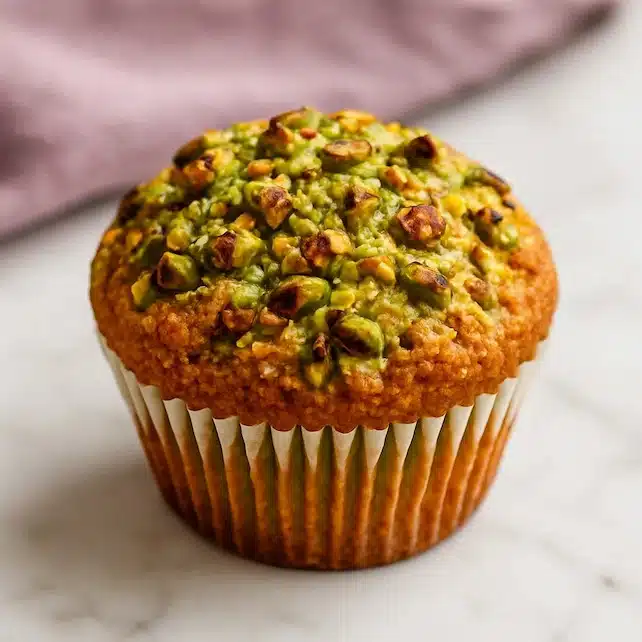 Bakery-Style Pistachio Muffins – Soft Fluffy & Easy