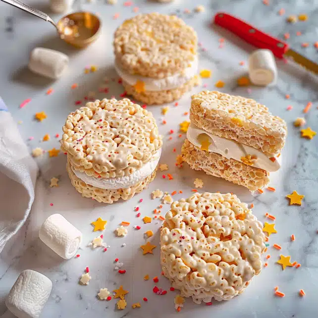 Rice Crispy Ice Cream Sandwiches – Easy, Cool & Viral