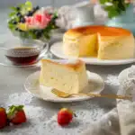The Ultimate Japanese Cheesecake Recipe 3 Japanese cheesecake with golden top on plate