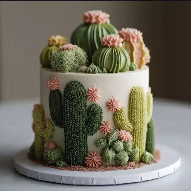 cactus cake decorating desert cake birthday centerpiece
