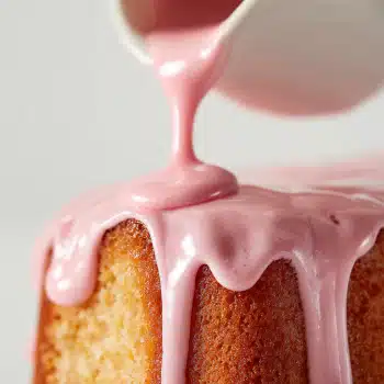 cherry-limeade-pound-cake-glaze-drip Cherry limeade pound cake with pink cherry-lime glaze dripping on top