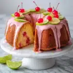 Best Cherry Limeade Pound Cake Recipe – Moist, Tangy & Totally Irresistible 3 Cherry limeade pound cake with glaze and fruit topping