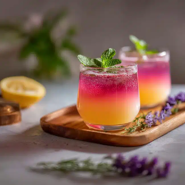 Brazilian Mounjaro Recipe: The Proven 3-Ingredient Wellness Drink You Need Now 7 Vibrant Brazilian Mounjaro drink in a glass with lemon, mint, and colorful layers on a wooden board
