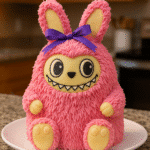 Baskin Robbins freezer display with Labubu ice cream cake