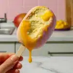 Mango ice cream recipe card for homemade version