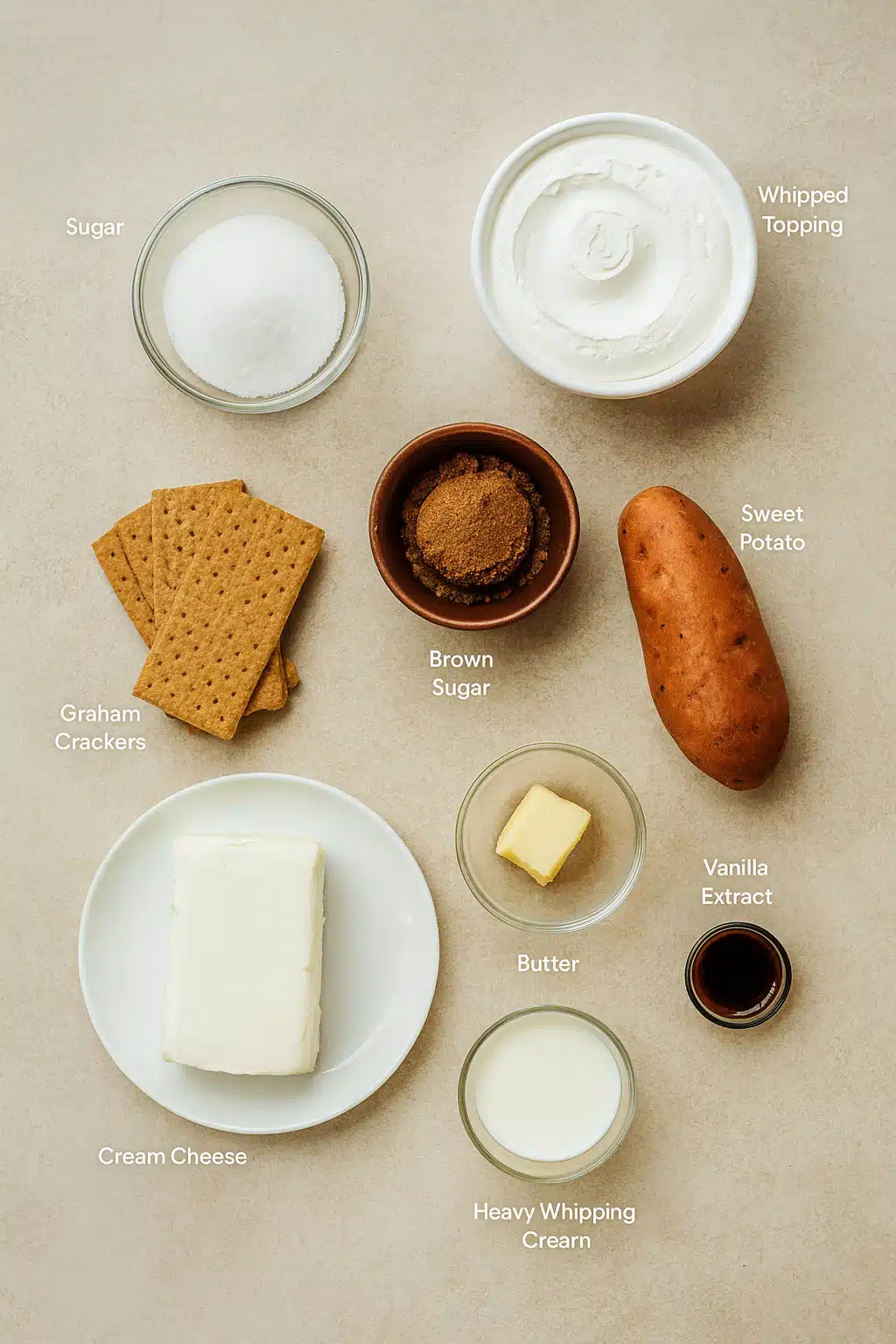 No Bake Sweet Potato Cheesecake Bars Ingredients