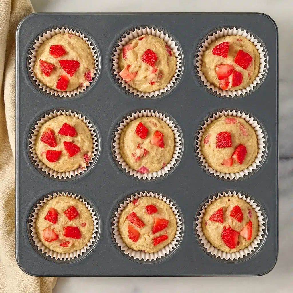 Strawberry Protein Muffins Before Baking