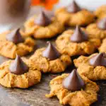 healthy pumpkin blossoms cookies on plate with chocolate