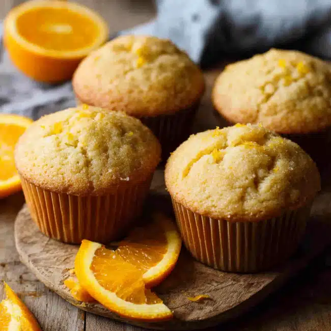 mennonite orange muffins on rustic table