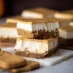 no bake sweet potato cheesecake bars dessert close up