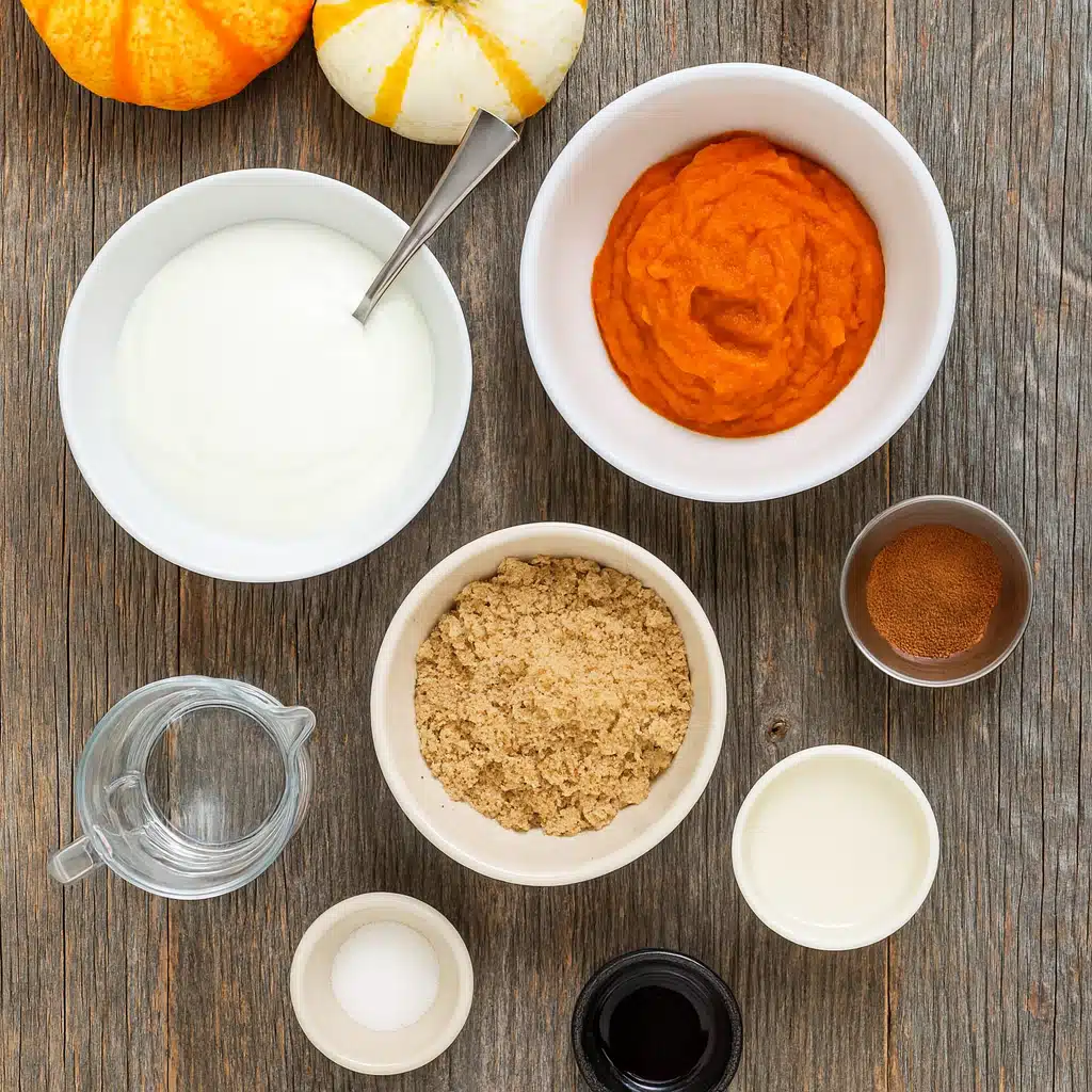 Ingredients for vanilla pumpkin marshmallow coffee syrup