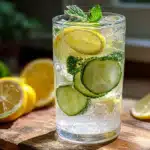 7 second ice water hack recipe with lemon, cucumber, and mint