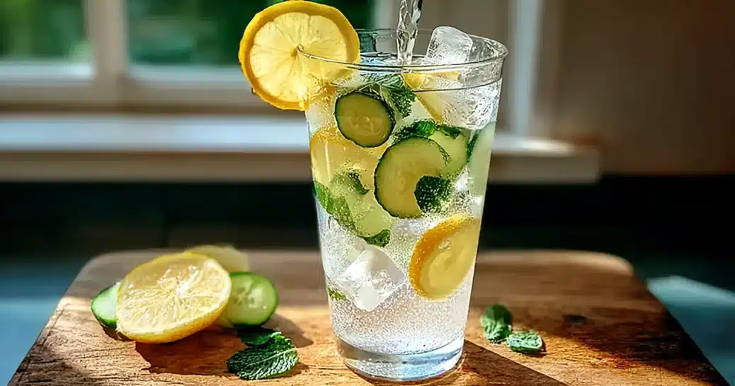 7 second ice water hack with lemon and mint