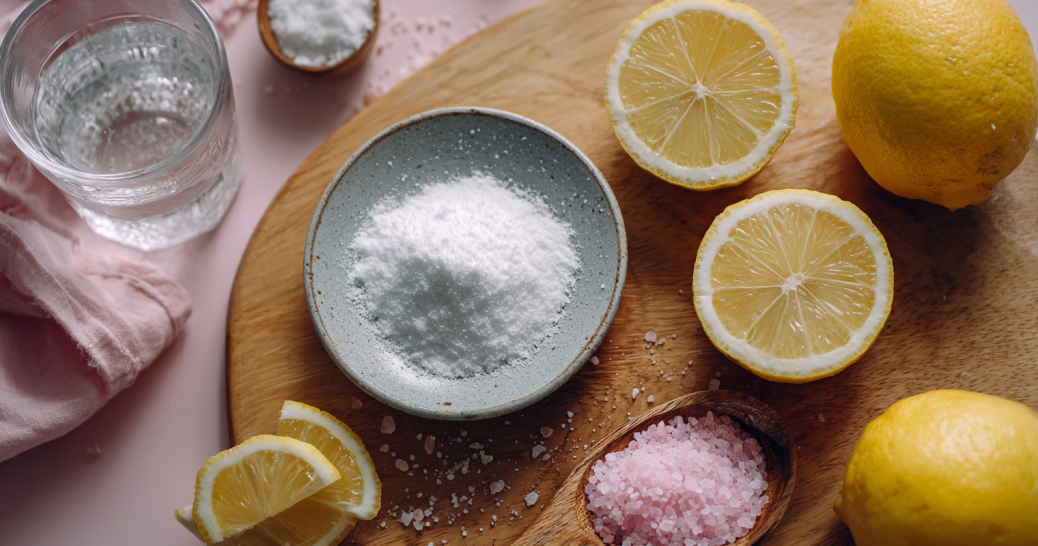 baking soda trick ingredients pink salt lemon water