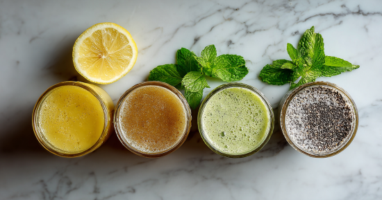 Burn Peak recipe variations with lemon, mint, and ginger