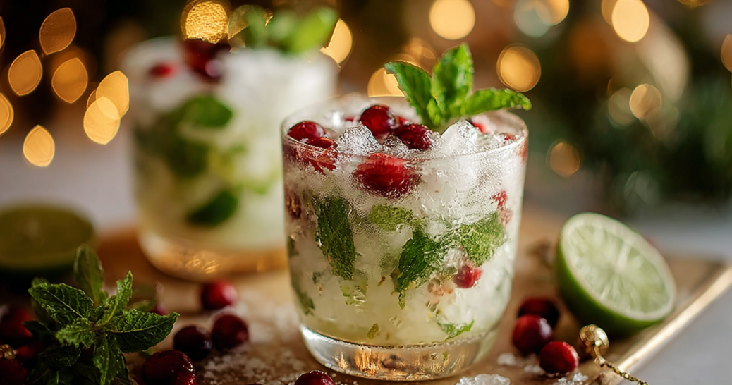 celebrate-the-season-with-white-christmas-mojitos Celebrate the season with white Christmas mojitos holiday cocktail
