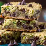 chocolate chip zucchini bars on cooling rack