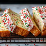 Irresistible Christmas Sprinkle Buttermilk Bread for Festive Moods Made Easy 3 Christmas Sprinkle Buttermilk Bread for Festive Moods freshly glazed on a wooden table