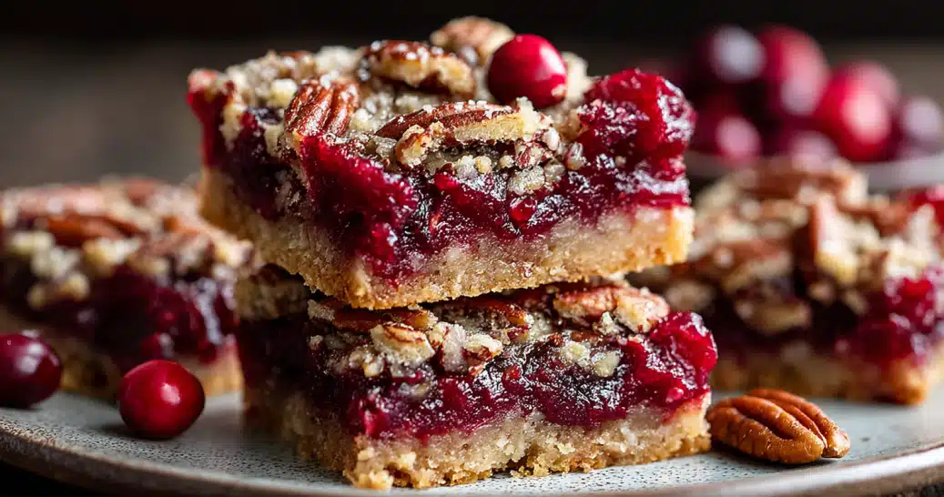cranberry-pecan-pie-bars Cranberry Pecan Pie Bars holiday dessert