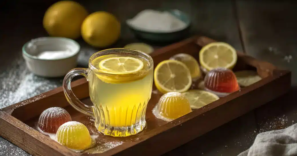 Gelatin trick recipe nighttime drink with lemon and warm water