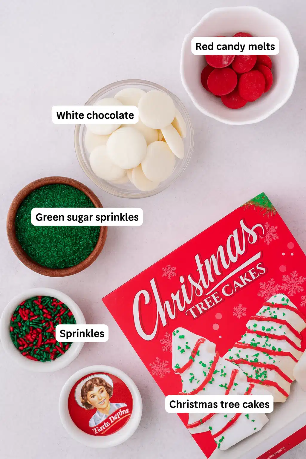 truffle ingredients with little debbie christmas tree cakes