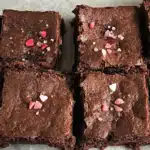 Pink Salt Brownies Recipe on cooling rack
