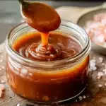 Pink Salt Caramel Sauce: The Ultimate Guide to a Sweet-Salty Delight 4 pink salt caramel sauce dripping from spoon into jar