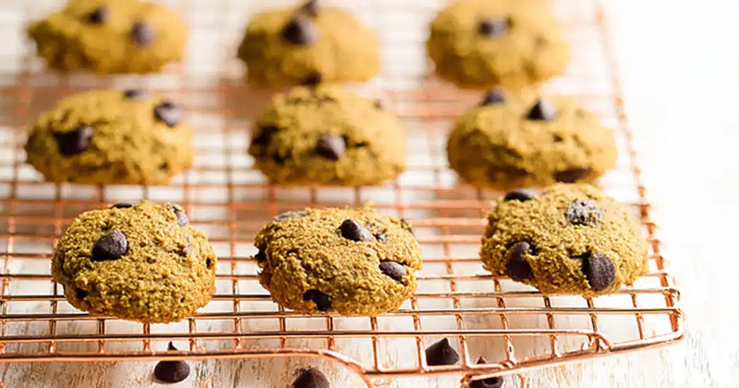 Pumpkin chocolate chip cookies paleo gluten free cooling on wire rack