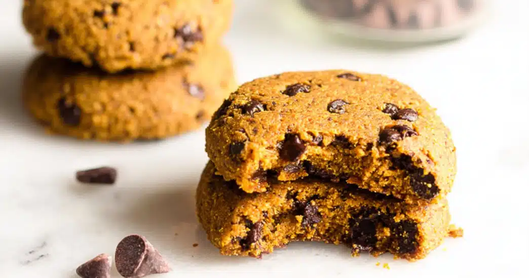 Freshly baked pumpkin chocolate chip cookies paleo gluten free
