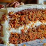 best carrot cake ever slice with creamy frosting