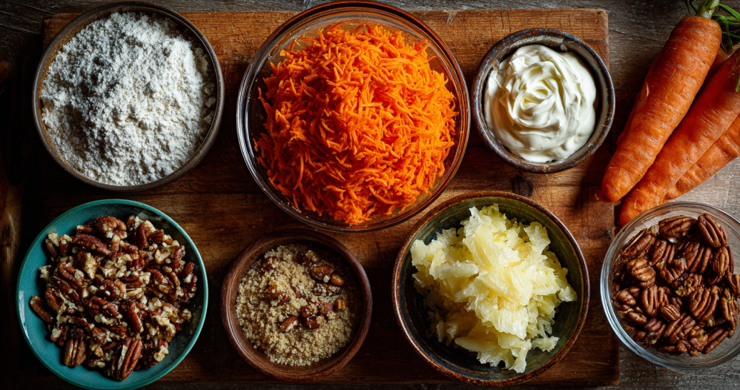 best carrot cake ever ingredients close up