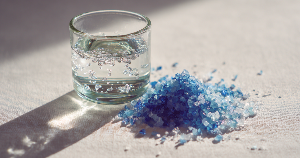 Ingredients for the blue salt trick for men