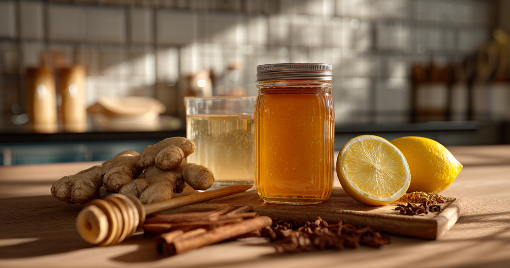 canaan honey drink ingredients on table
