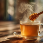 canaan honey drink in a warm glass close up