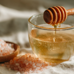 Canaan honey recipe made with raw honey, warm water, and pink salt