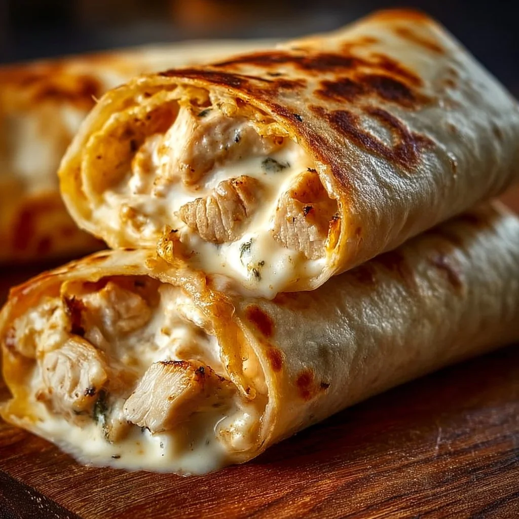 Cheesy Chicken Garlic Wraps
