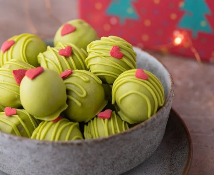Grinch Oreo Balls with Red Velvet Oreos