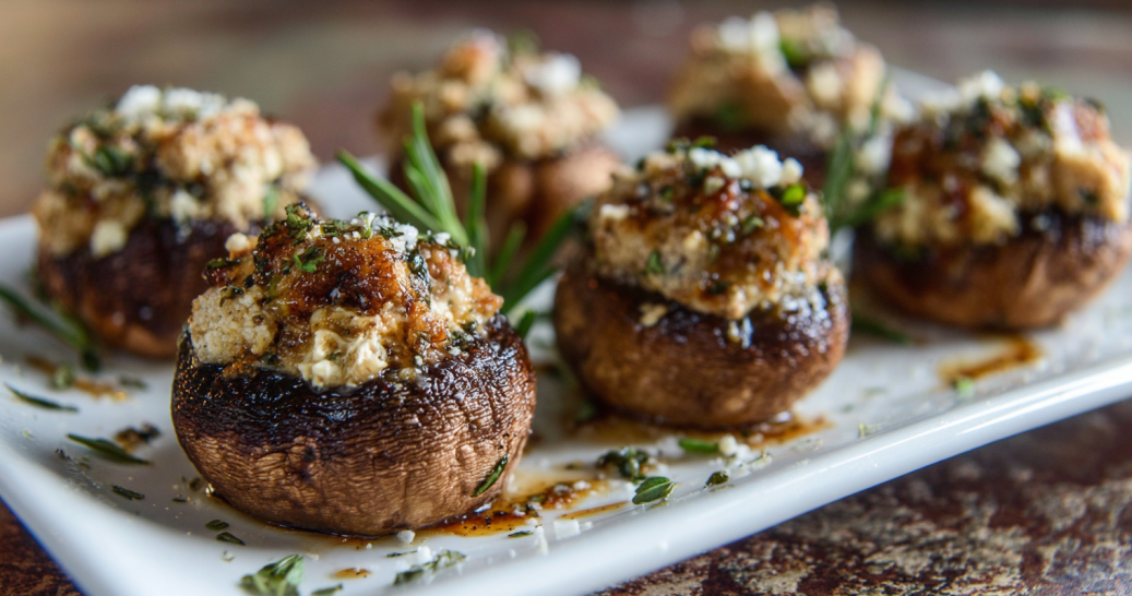 Balsamic Glazed Stuffed Mushrooms Recipe