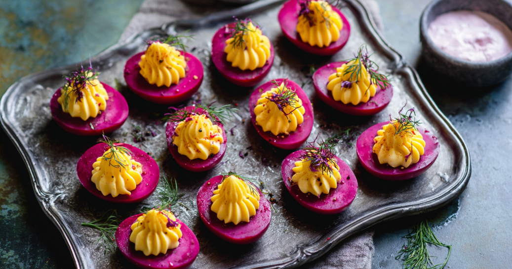 Beet Dyed Festive Deviled Eggs – A Vibrant Easter Delight