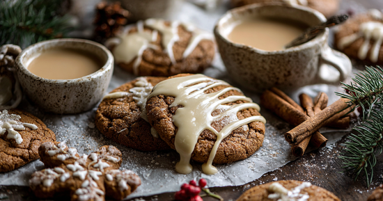 Christmas Sugar Cookies: Soft Gingerbread Latte Cookies with Brown Butter Icing