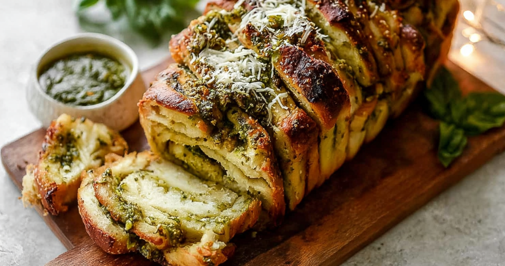 Holiday Pesto Pull-Apart Bread