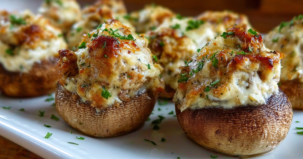 Sausage & Cream Cheese Stuffed Mushrooms