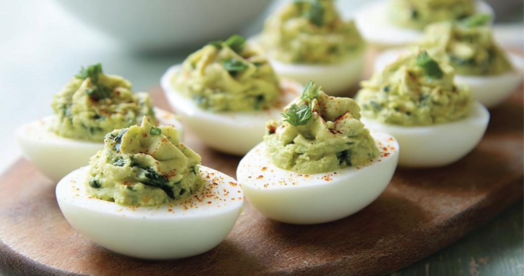 Spinach Pesto Deviled Eggs