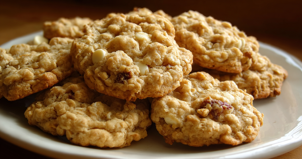 White Chocolate Chip Oatmeal Cookies