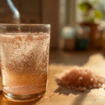 pink salt apple cider vinegar baking soda recipe drink in a glass