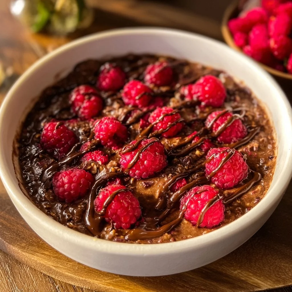 Vegan Baked Oats with Raspberries