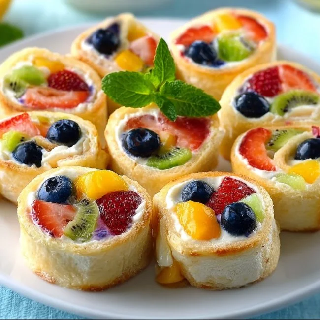 Cheesecake Fruit Salad Roll Ups