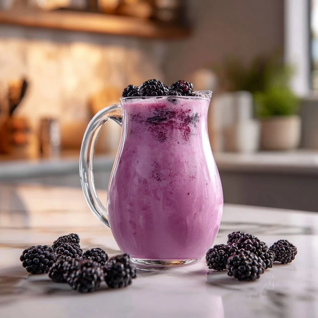 Homemade Blackberry Coconut Pink Drink