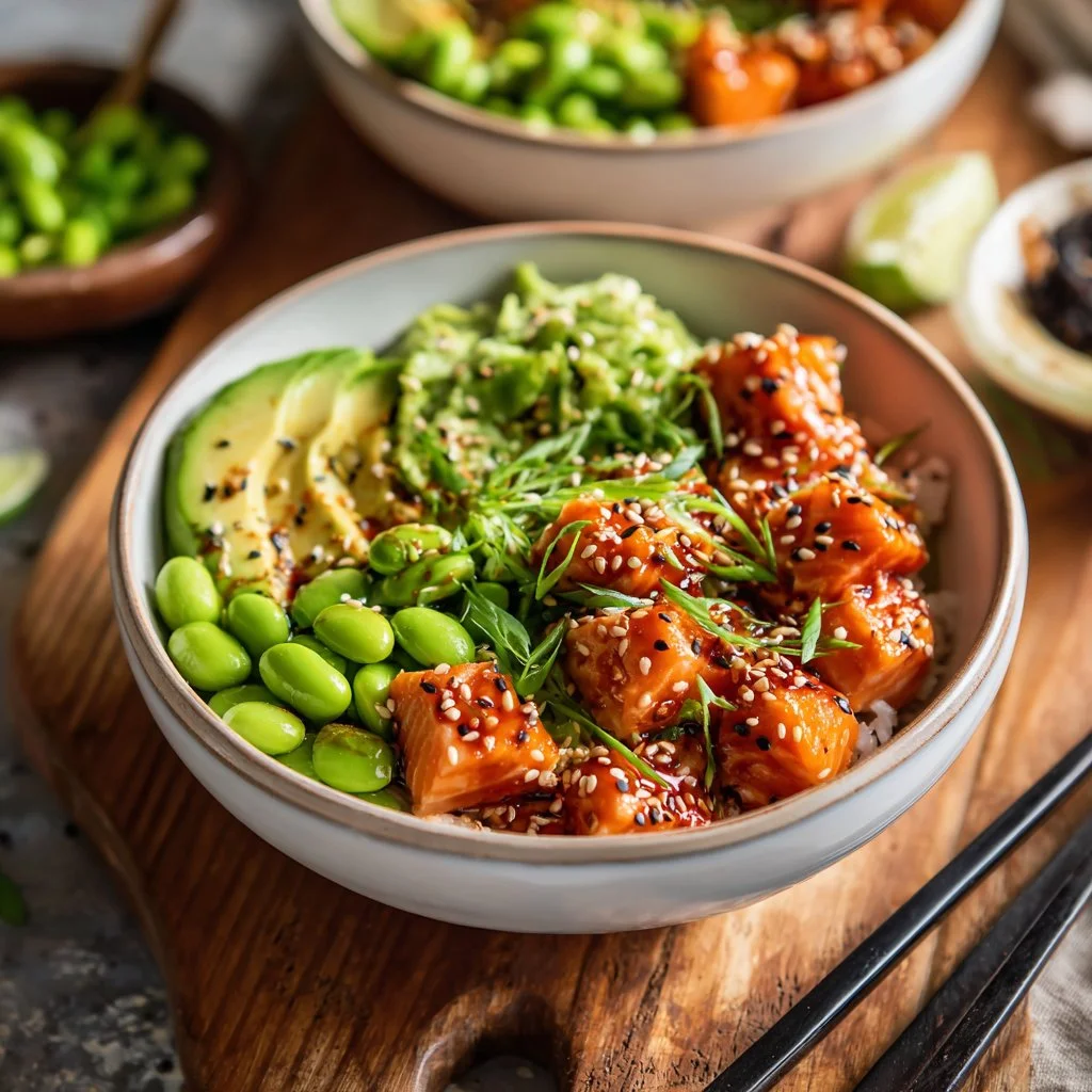 Honey Sriracha Salmon Bowls