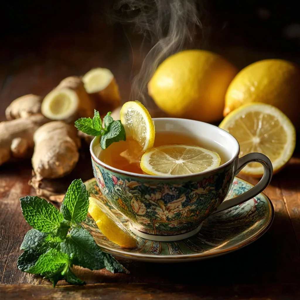 Green tea with ginger and lemon for weight loss